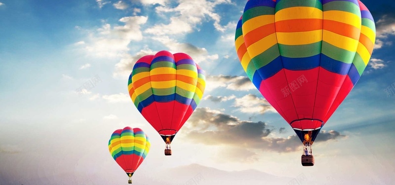 唯美天空气球背景psd设计背景_新图网 https://ixintu.com 海报banner 唯美天空 淘宝背景 热气球 大气