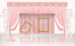 婚庆效果图粉色温馨浪漫婚礼场景背景素材高清图片
