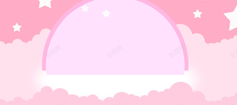 卡通几何粉色banner背景背景