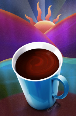 茶水饮品卡通咖啡图片背景高清图片