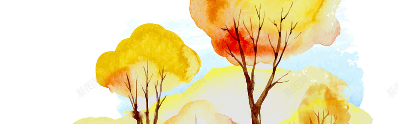秋天小树背景背景