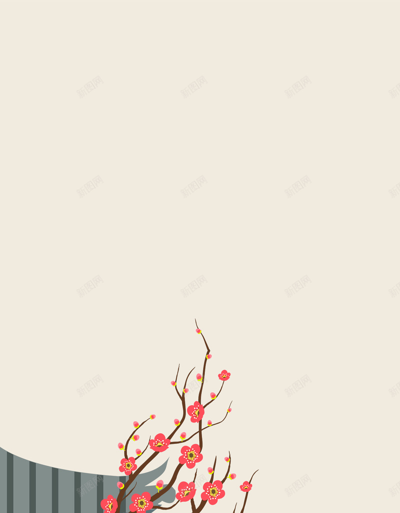 春节元宵节扁平H5背景psd源文件下载psd设计背景_新图网 https://ixintu.com 春节 元宵节 扁平 几何 屋檐 院墙 梅花 花枝 对联 新年 H5背景 h5 psd下载
