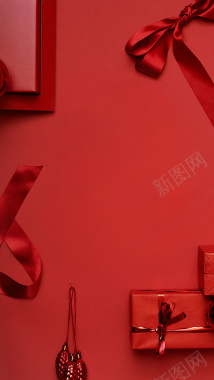 红色礼物盒H5背景背景