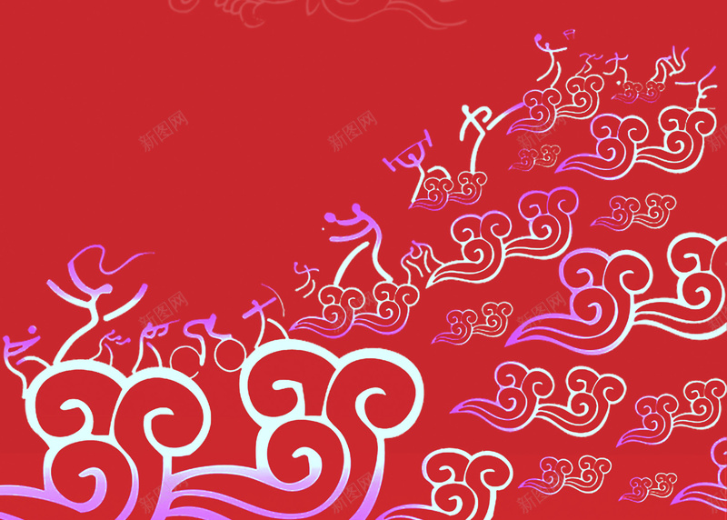 红色龙花纹中国风海报背景psd设计背景_新图网 https://ixintu.com 龙 中国风 红色 喜庆 过年 婚庆