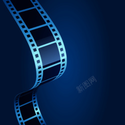 蓝色胶片电影胶片素材背景高清图片