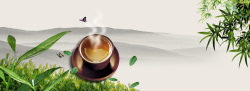 美女山茶叶广告背景高清图片
