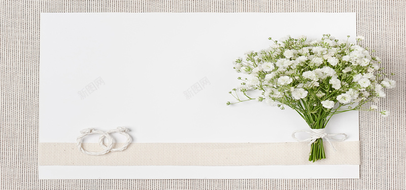 清新简约的白色花背景背景