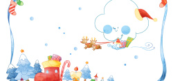 欧美圣诞节冬季手绘卡通背景高清图片