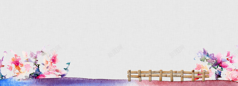 水彩花卉海报背景psd设计背景_新图网 https://ixintu.com 水彩 花卉 渲染 唯美 浪漫 白色 海报banner 卡通 童趣 手绘