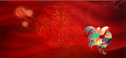 大红色花纹新年喜庆红色海报背景高清图片