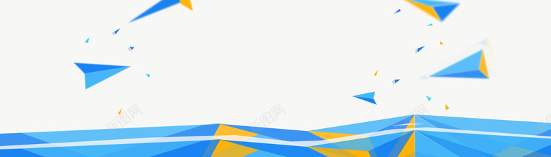 电商漂浮背景psd设计背景_新图网 https://ixintu.com 三角形 几何体 商务 海报banner 科幻 科技 简单几何体背景 蓝色