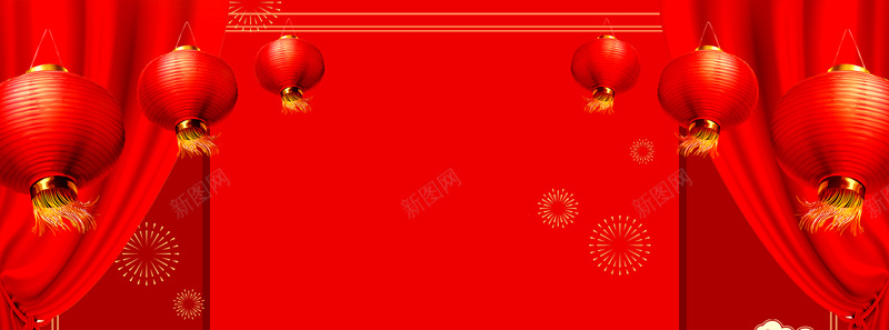 新年盛典红灯笼几何bannerpsd设计背景_新图网 https://ixintu.com 2018狗年 2018 新年快乐 新春大吉 狗年 喜迎新春 除夕 除夕夜 春节 新年 狗年吉祥 金狗