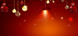 闪光球矢量圣诞节红色背景高清图片