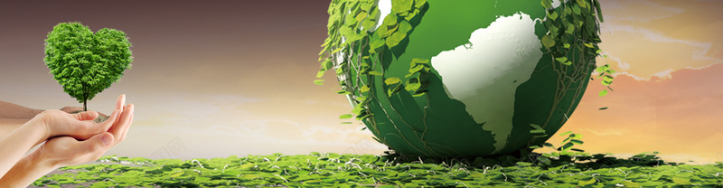 环保背景bannerpsd设计背景_新图网 https://ixintu.com 手地球 树叶 环保 绿色 树 海报banner