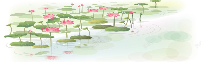 绿色的荷花海报背景jpg设计背景_新图网 https://ixintu.com 海报背景 中国风 绿色的 红色 荷花 水墨 典雅 池塘