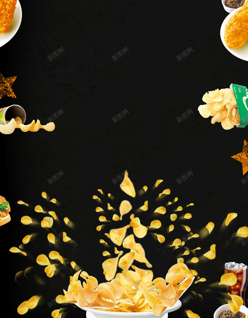 美味薯片背景素材psd设计背景_新图网 https://ixintu.com 海报 矢量 美味 背景 薯片 美食节 吃货节 素材