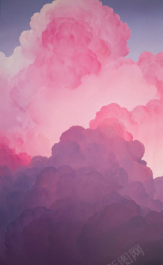 粉色云朵海报背景背景