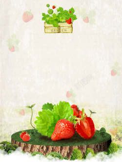 采摘的草莓夏季草莓采摘宣传海报高清图片