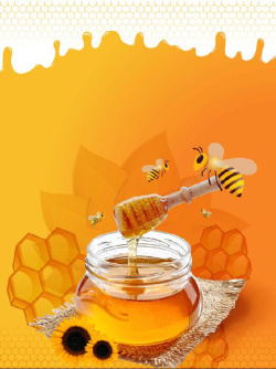 创意蜂蜜上的蜂巢矢量创意蜂蜜美食海报背景素材高清图片