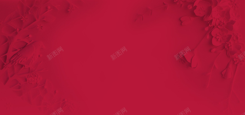 红色剪纸暗花背景jpg设计背景_新图网 https://ixintu.com 剪纸 暗花 梦幻 红色 质感 海报banner