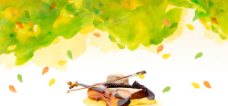 小提琴封面手绘油画小提琴背景高清图片