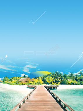 魅力风光马尔代夫旅游海报背景素材背景
