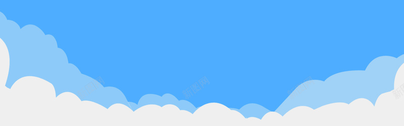 蓝色扁平云朵jpg设计背景_新图网 https://ixintu.com 云朵 天空 扁平 白云 蓝色 海报banner