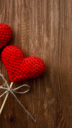 爱心编织的门框毛线编织爱心木板H5背景素材高清图片