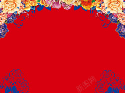 红富贵中国红牡丹花纹背景图片大全高清图片