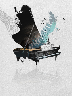 钢琴晚会大气中国风钢琴音乐晚会海报背景素材高清图片