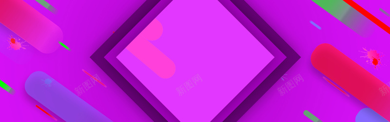 紫色扁平漂浮背景素材背景