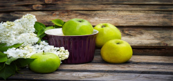 苹果碗花与青苹果海报背景高清图片