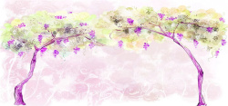 台湾树葡萄手绘水彩画背景高清图片