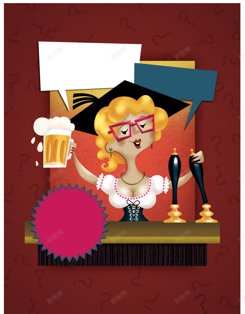 妇女节卡通女博士狂欢海报背景psd设计背景_新图网 https://ixintu.com 妇女节 啤酒 狂欢 卡通 可爱 女博士 手绘 红色 海报 背景