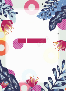 妇女节扁平彩色花卉海报背景背景