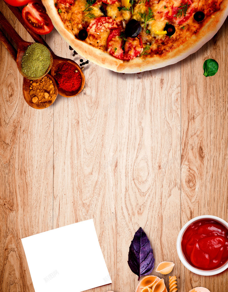 意大利披萨今日特价促销海报psd设计背景_新图网 https://ixintu.com 意大利披萨 今日特价 木板背景 披萨 特惠 特价 优惠 香料 零食 叶子