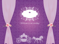 浪漫马车紫色纹理婚礼背景高清图片