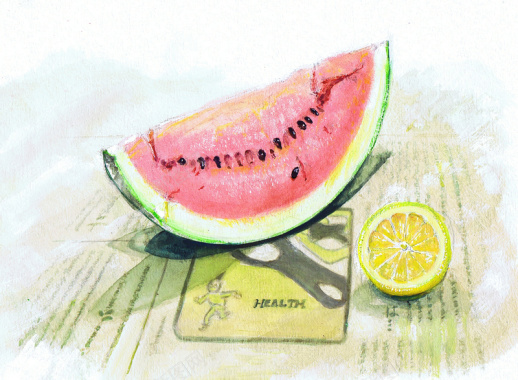 手绘夏日西瓜水果平面广告背景