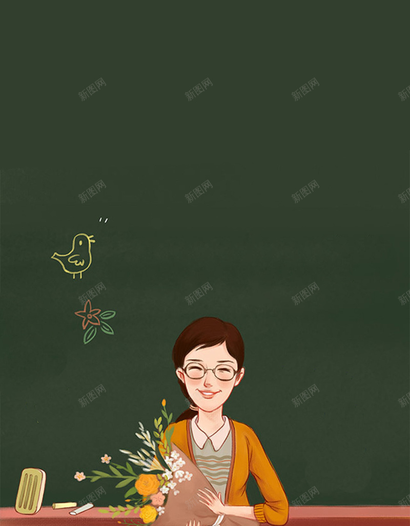 简约文艺青春女教师H5图jpg设计背景_新图网 https://ixintu.com 简约 文艺 青春 校园 女教师 三八妇女节 教师节 文艺青春H5素材