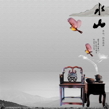中国风服装家具主图背景背景