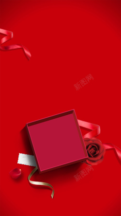 现代式婚贴礼物丝绸红色渐变玫瑰浪漫情侣求婚结婚婚贴高清图片