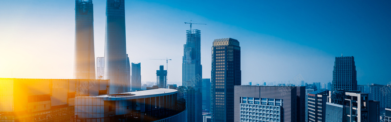 简约城市建筑图片banner背景