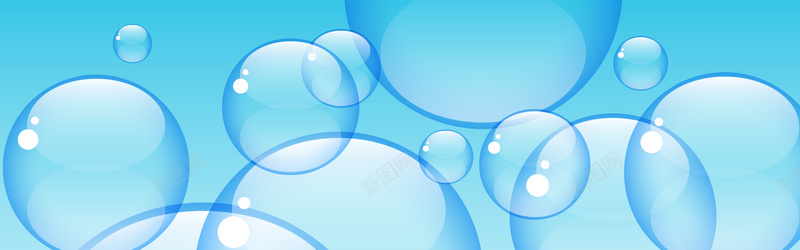 大气时尚蓝色透明泡泡背景背景