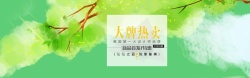 水彩树苗手绘绿色树林banner高清图片