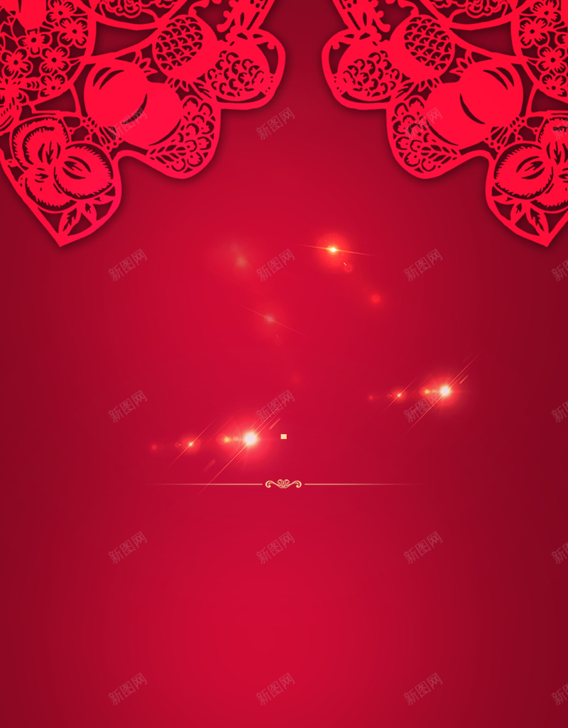 新年展板psd设计背景_新图网 https://ixintu.com 红色展板 活动展板 剪纸背景 中国风