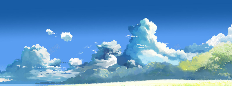 手绘云朵背景jpg设计背景_新图网 https://ixintu.com 手绘 云朵 蓝色 天空 海报banner 卡通 童趣