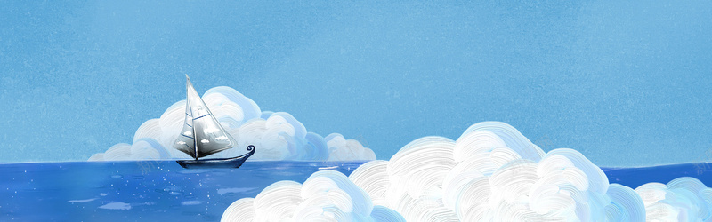 卡通海洋背景bannerjpg设计背景_新图网 https://ixintu.com 卡通 海洋 船只 云朵 蓝天 海平面 全屏背景 banner