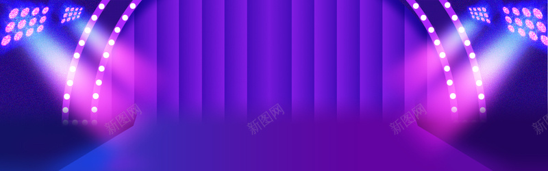 蓝色渐变双十一促销banner背景