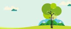 绿植地球植树节卡通绿色海报banner背景高清图片