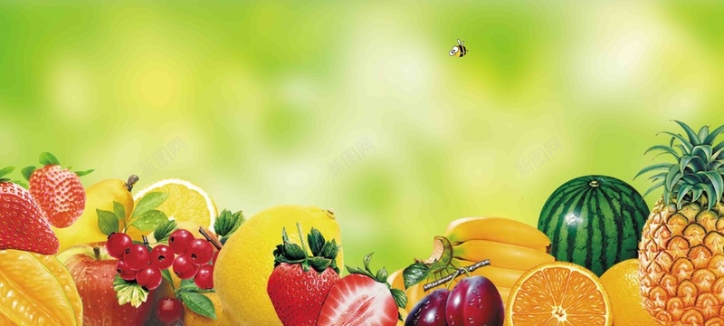 商超新鲜水果活动海报背景模板背景